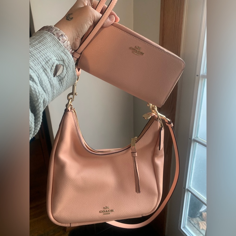 BRAND NEW, NEVER WORN, Coach purse and full-sized wallet.